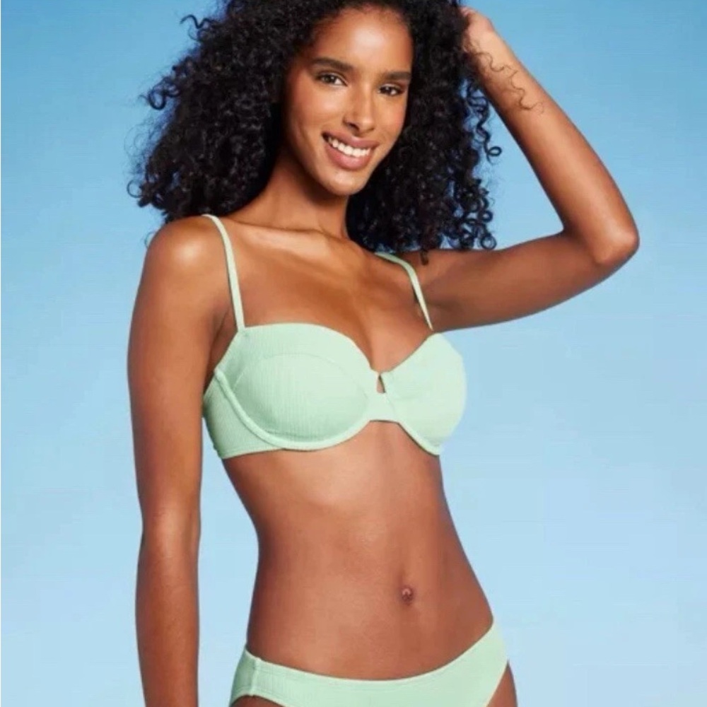 Women’s Pour Moi Escape bikini Top & Bottom Swim Suit. Mint Green WORN ONCE